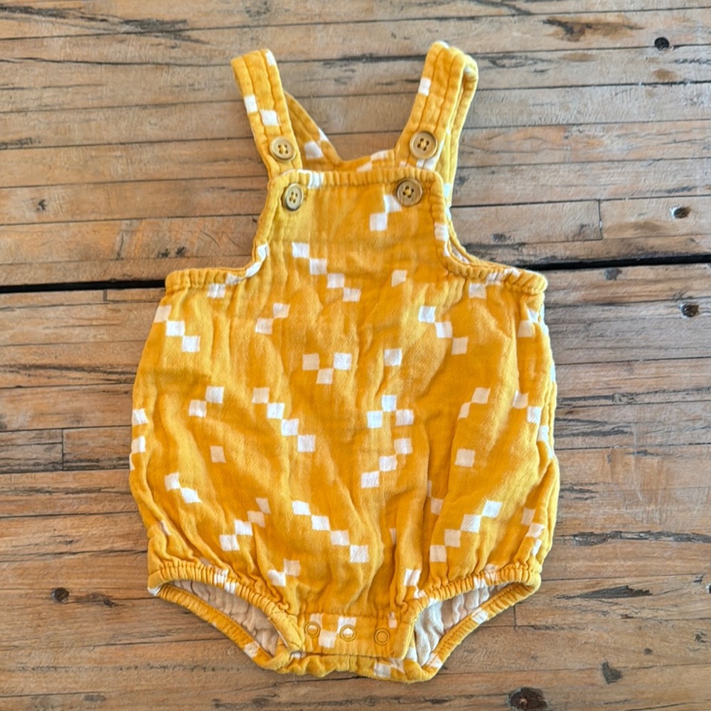 Cat & Jack Yellow Romper with White Squares